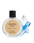 Dupes & Co. Spectral Mirage perfume bottle next to a blue star-shaped bottle on a white background